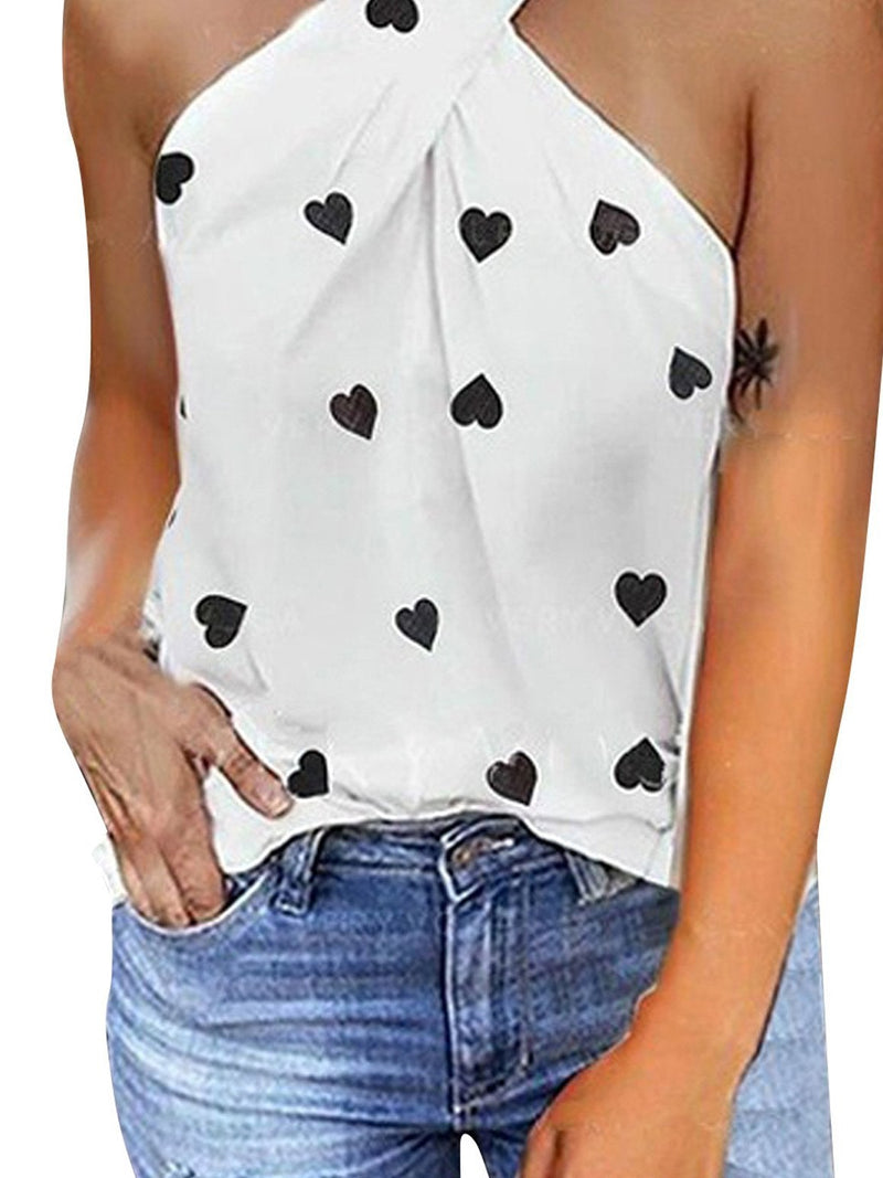 Women's Love Print Sleeveless Summer Tops - Tank Tops - INS | Online Fashion Free Shipping Clothing, Dresses, Tops, Shoes - 19/05/2021 - Color_Pink - Color_White