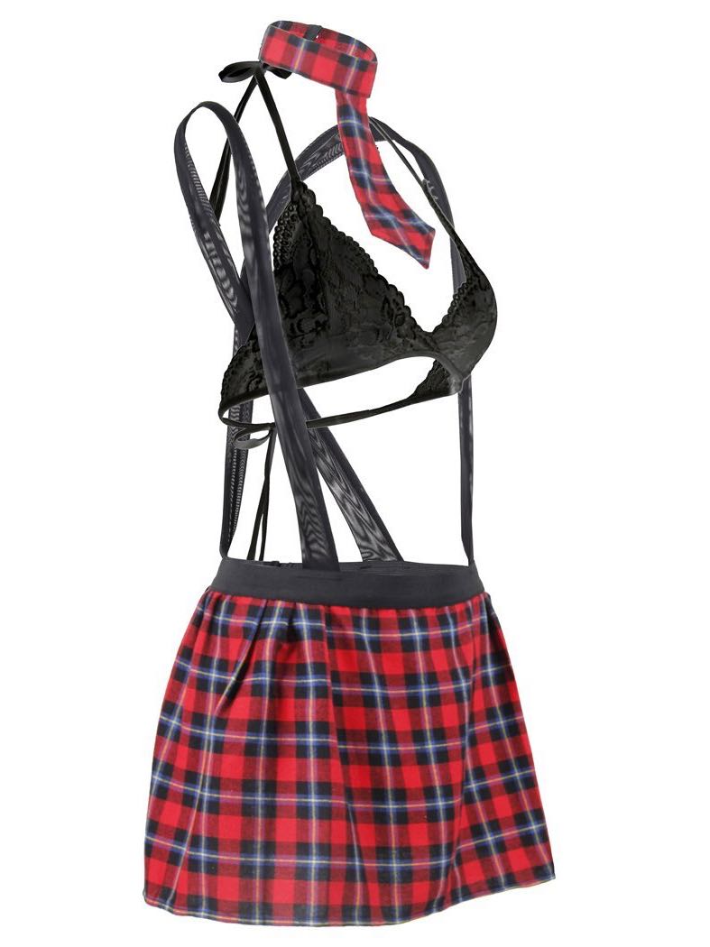 Women's Mini Transparent Plaid Skirt With Straps - INS | Online Fashion Free Shipping Clothing, Dresses, Tops, Shoes