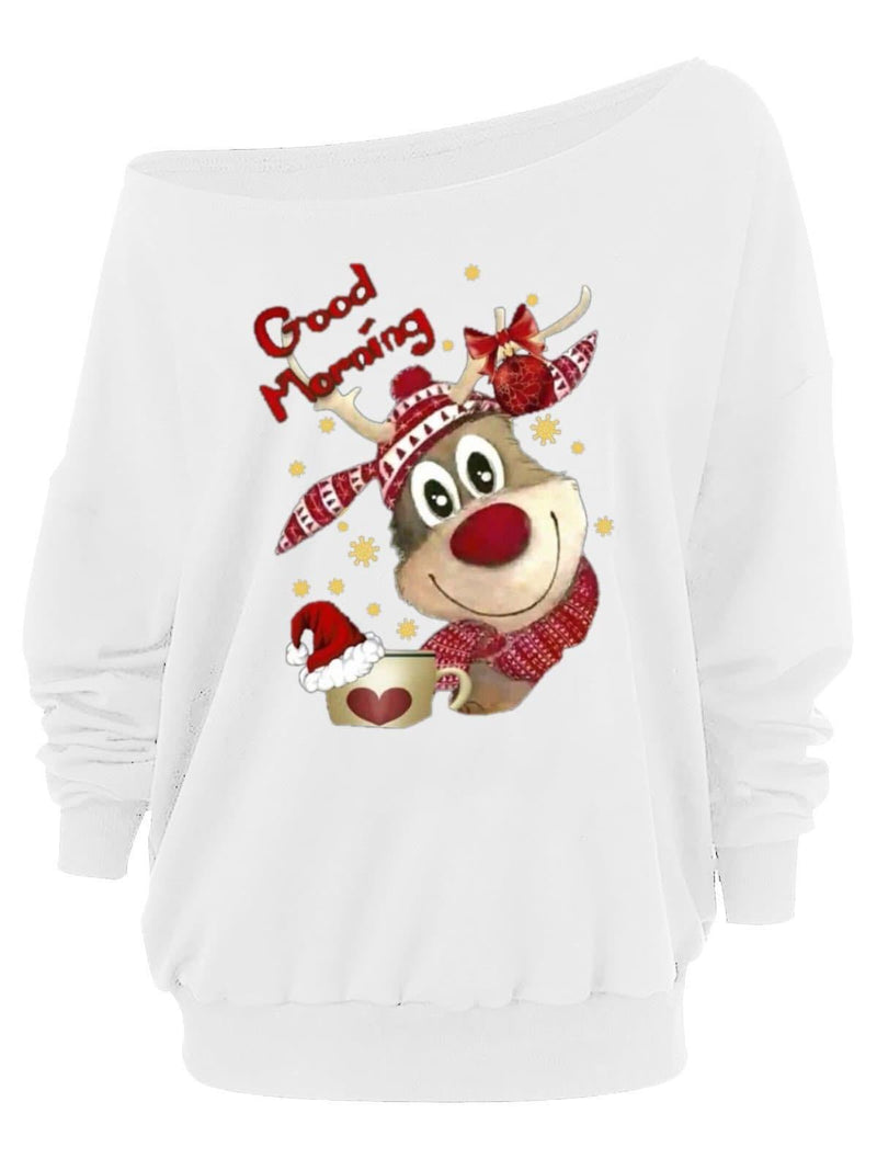 Women's Oversize Christmas Print Sweatshirt - INS | Online Fashion Free Shipping Clothing, Dresses, Tops, Shoes