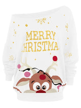 Women's Oversize Christmas Print Sweatshirt - INS | Online Fashion Free Shipping Clothing, Dresses, Tops, Shoes