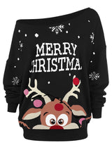 Women's Oversize Christmas Print Sweatshirt - INS | Online Fashion Free Shipping Clothing, Dresses, Tops, Shoes