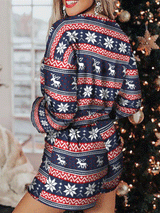 Women's Pajamas Two-Piece Christmas Drawstring Printed Homewear Pajamas - Pajamas - INS | Online Fashion Free Shipping Clothing, Dresses, Tops, Shoes - 21/10/2021 - 30-40 - Bottom