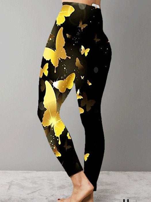 Women's Pants Butterfly Print Sports Yoga Pants Stretch Pants - Pants - INS | Online Fashion Free Shipping Clothing, Dresses, Tops, Shoes - 10-20 - 28/09/2021 - Bottom