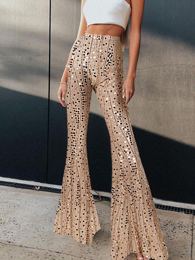Women's Pants Fashion Sequined Slim-Fit Flared Pants - Pants - INS | Online Fashion Free Shipping Clothing, Dresses, Tops, Shoes - 19/11/2021 - 40-50 - Bottoms