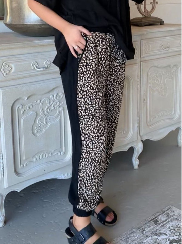 Women's Pants Leopard Print Stitching Harlan Casual Trousers - Pants - INS | Online Fashion Free Shipping Clothing, Dresses, Tops, Shoes - 04/11/2021 - 20-30 - Bottoms