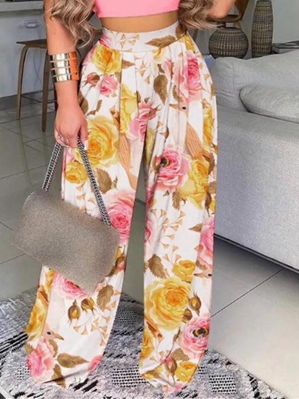 Women's Pants Loose Floral Print Casual Pants - Pants - INS | Online Fashion Free Shipping Clothing, Dresses, Tops, Shoes - 08/09/2021 - 10-20 - Bottom