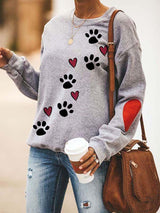 Women's Paw Print Comfort Loose Sweatshirt - INS | Online Fashion Free Shipping Clothing, Dresses, Tops, Shoes