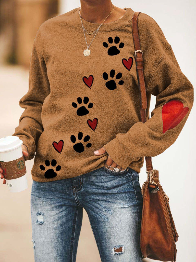 Women's Paw Print Comfort Loose Sweatshirt - INS | Online Fashion Free Shipping Clothing, Dresses, Tops, Shoes