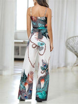 Women's Peacock Feather Print Sling Jumpsuit - Jumpsuits & Rompers - INS | Online Fashion Free Shipping Clothing, Dresses, Tops, Shoes - 15/07/2021 - 20-30 - Bottoms