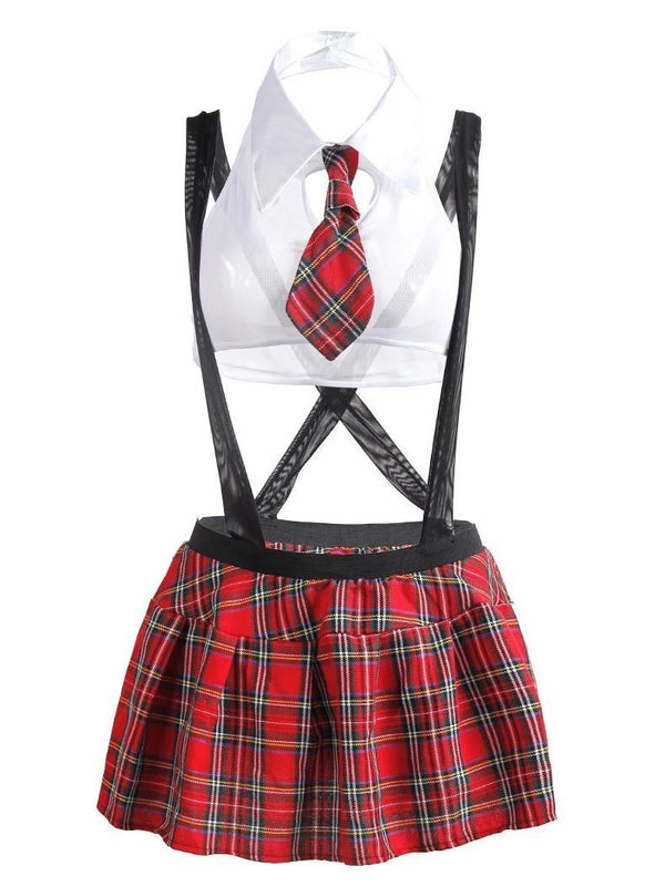 Women's plaid short skirt with a halter red white and black - INS | Online Fashion Free Shipping Clothing, Dresses, Tops, Shoes