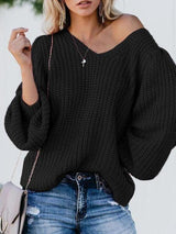 Women's puff sleeve knit sweater - Sweaters - INS | Online Fashion Free Shipping Clothing, Dresses, Tops, Shoes - Sweaters - -