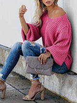 Women's puff sleeve knit sweater - Sweaters - INS | Online Fashion Free Shipping Clothing, Dresses, Tops, Shoes - Sweaters - -