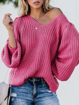 Women's puff sleeve knit sweater - Sweaters - INS | Online Fashion Free Shipping Clothing, Dresses, Tops, Shoes - Sweaters - -