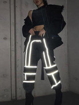 Women's Reflective Cargo pants - Bottoms - INS | Online Fashion Free Shipping Clothing, Dresses, Tops, Shoes - #idol - Black - Bottoms