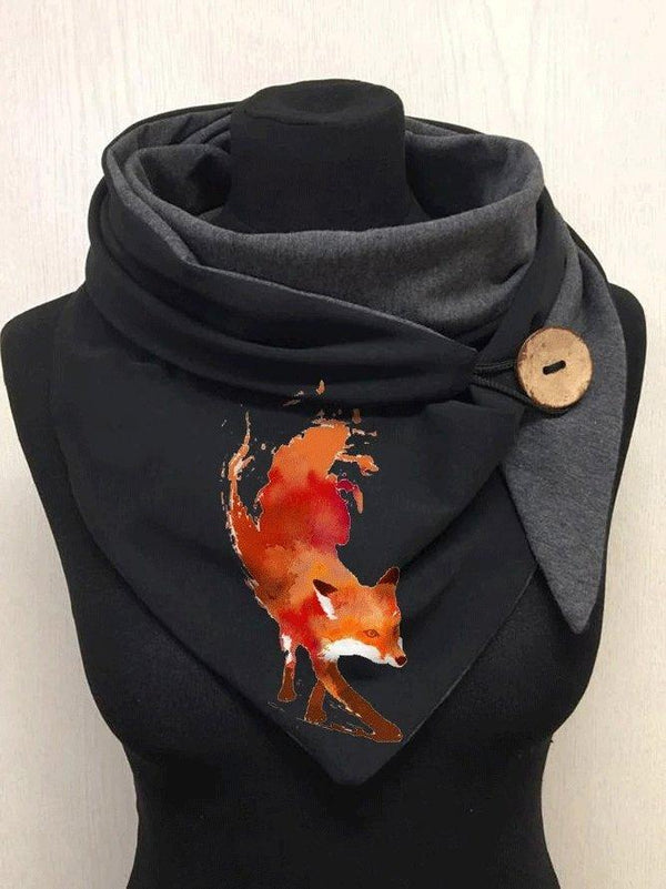 Women's Scarfs Firefox Print Warm Buttoned Scarf - Scarfs - INS | Online Fashion Free Shipping Clothing, Dresses, Tops, Shoes - 10-20 - 29/10/2021 - Accs & Jewelry