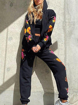 Women's Sets Butterfly Print Long Sleeve Zipper Hoodie Casual Two-Piece Suit - Sets - INS | Online Fashion Free Shipping Clothing, Dresses, Tops, Shoes - 03/09/2021 - 40-50 - Bottom