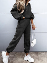 Women's Sets Drawstring Hoodie Long Sleeve Two-Piece Suit - Sets - INS | Online Fashion Free Shipping Clothing, Dresses, Tops, Shoes - 11/11/2021 - 30-40 - Bottoms