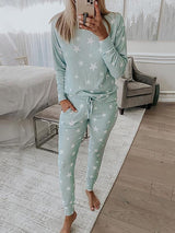 Women's Sets Five-Pointed Star Long Sleeve Pocket Trousers Two-Piece Suit - Sets - INS | Online Fashion Free Shipping Clothing, Dresses, Tops, Shoes - 12/11/2021 - 30-40 - Bottoms