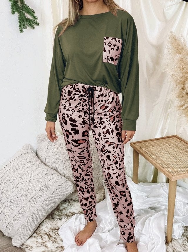 Women's Sets Leopard Print Long Sleeve Trousers Casual Two-Piece Suit - Sets - INS | Online Fashion Free Shipping Clothing, Dresses, Tops, Shoes - 09/11/2021 - 20-30 - Bottoms