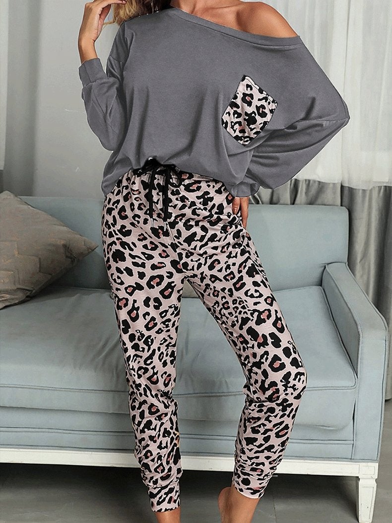 Women's Sets Leopard Print Long Sleeve Trousers Casual Two-Piece Suit - Sets - INS | Online Fashion Free Shipping Clothing, Dresses, Tops, Shoes - 09/11/2021 - 20-30 - Bottoms