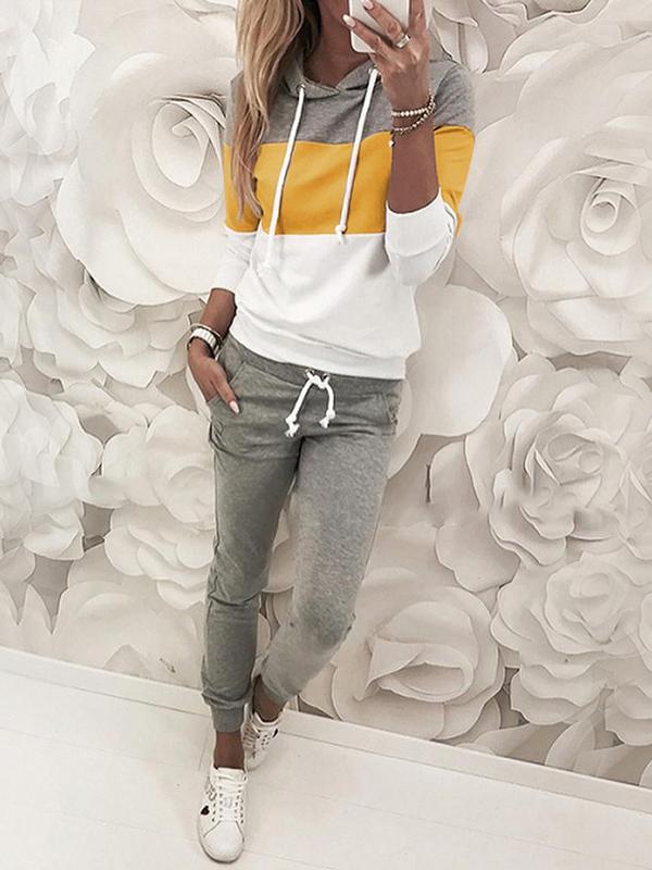 Women's Sets Long Sleeve Hoody & Trousers Two-Piece Suit - Sets - INS | Online Fashion Free Shipping Clothing, Dresses, Tops, Shoes - 30/09/2021 - Bottom - Color_Apricot