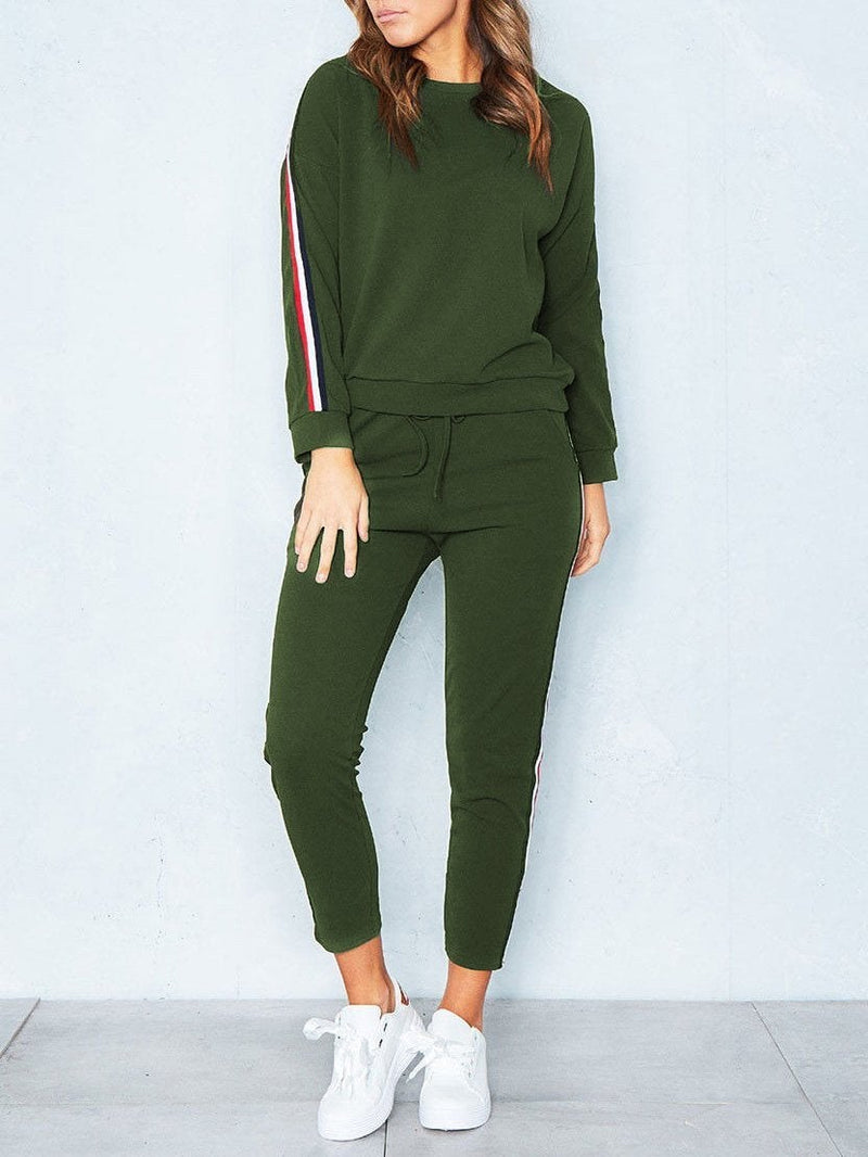 Women's Sets Solid Sports Long Sleeve Trousers Two-Piece Suit - Sets - Instastyled | Online Fashion Free Shipping Clothing, Dresses, Tops, Shoes - 08/12/2021 - 20-30 - Bottoms