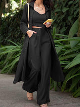 Women's Sets Three-Piece Casual Windbreaker Wide-Leg Pants - Sets - INS | Online Fashion Free Shipping Clothing, Dresses, Tops, Shoes - 19/08/2021 - 40-50 - Bottom