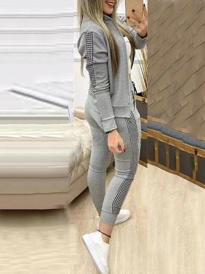 Women's Sets Zip Long Sleeve Jacket & Pants Two Piece Set - Sets - Instastyled | Online Fashion Free Shipping Clothing, Dresses, Tops, Shoes - 15/12/2021 - 40-50 - Bottoms