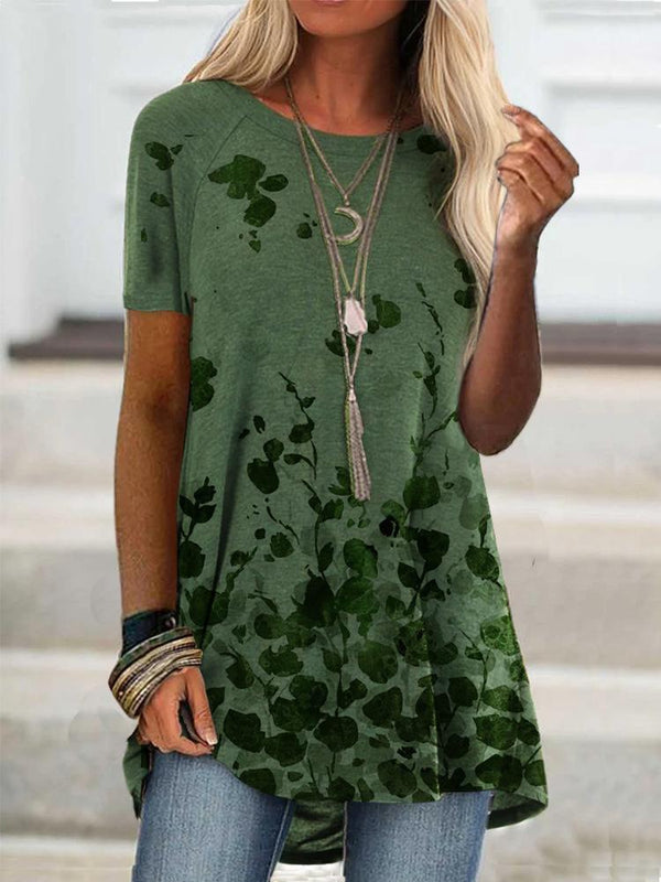 Women's Short Sleeve Printing T-shirt - T-shirts - INS | Online Fashion Free Shipping Clothing, Dresses, Tops, Shoes - 10-20 - 21/06/2021 - color-green