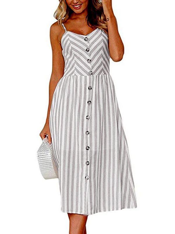 Women's Spaghetti Strap Split Dress For Summer