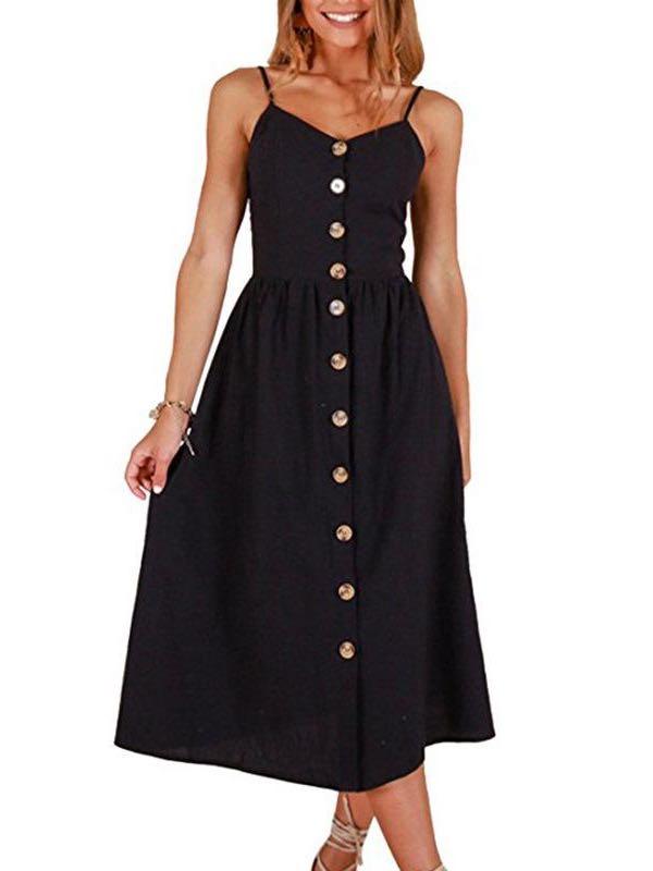 Women's Spaghetti Strap Split Dress For Summer