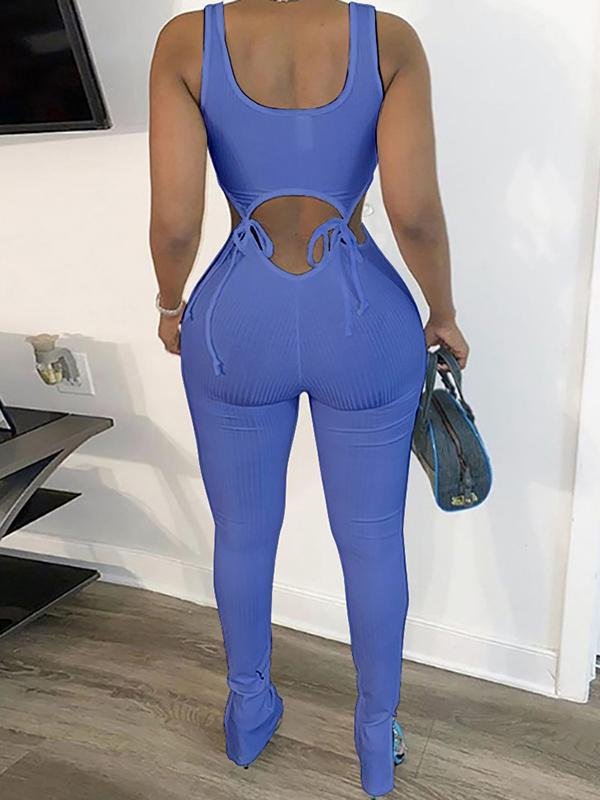 Women's Sleeveless Slim Solid Color Sports Jumpsuit - Jumpsuits & Rompers - INS | Online Fashion Free Shipping Clothing, Dresses, Tops, Shoes - 19/03/2021 - 2XL - 3XL