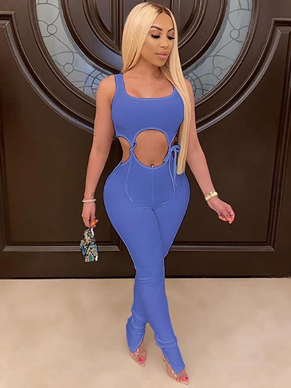 Women's Sleeveless Slim Solid Color Sports Jumpsuit - Jumpsuits & Rompers - INS | Online Fashion Free Shipping Clothing, Dresses, Tops, Shoes - 19/03/2021 - 2XL - 3XL
