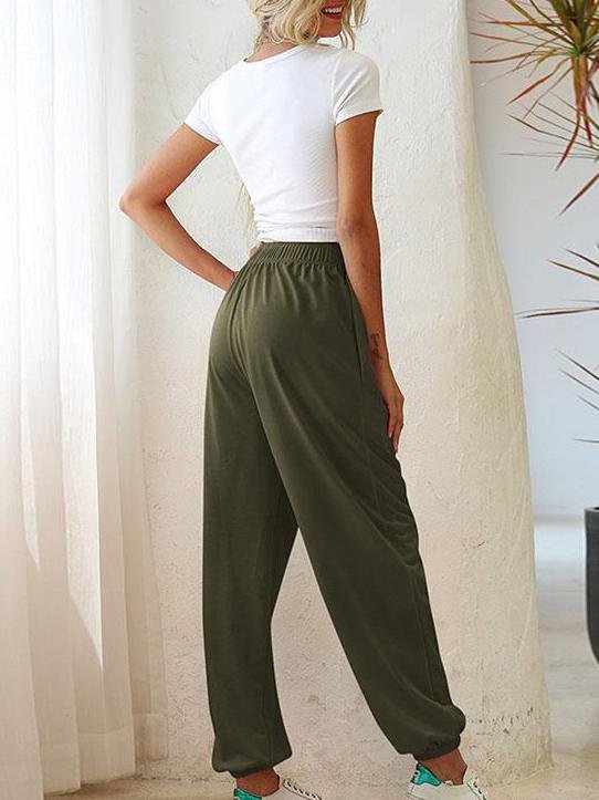 Women's Solid Color Relaxed Fit Jogger Sweatpant - Pants - INS | Online Fashion Free Shipping Clothing, Dresses, Tops, Shoes - 14/05/2021 - 140521 - Color_Army Green