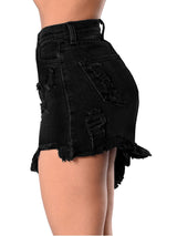 Women's Stretchy High Waist Butt-Lifting Bodycon Ripped Denim Jean Mini Skirts - Skirts - INS | Online Fashion Free Shipping Clothing, Dresses, Tops, Shoes - 10/05/2021 - Color_Black - Color_Dark Blue