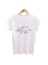 Women's Stylish Lazy Cat Print Comfort T-Shirt - T-Shirts - INS | Online Fashion Free Shipping Clothing, Dresses, Tops, Shoes - 02/22/2021 - 2XL - Casual