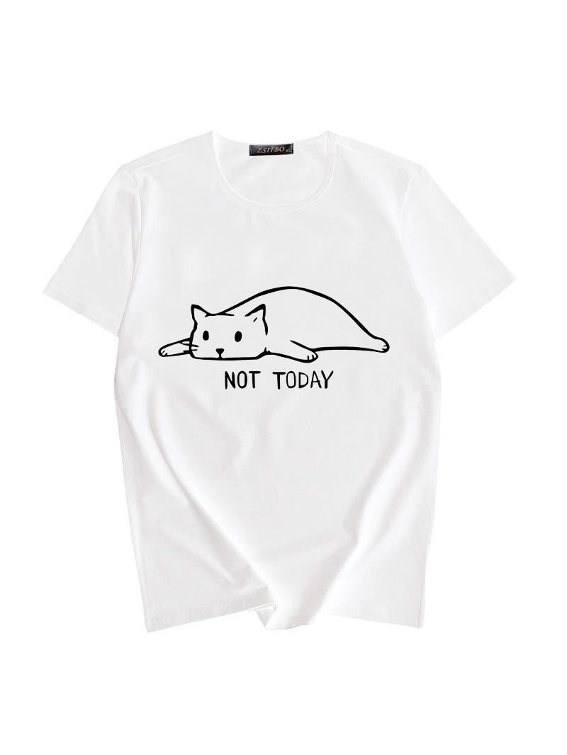 Women's Stylish Lazy Cat Print Comfort T-Shirt - T-Shirts - INS | Online Fashion Free Shipping Clothing, Dresses, Tops, Shoes - 02/22/2021 - 2XL - Casual