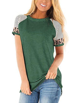 Women's Summer Crewneck T-Shirt With Strip Sleeves - INS | Online Fashion Free Shipping Clothing, Dresses, Tops, Shoes