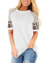 Women's Summer Crewneck T-Shirt With Strip Sleeves - INS | Online Fashion Free Shipping Clothing, Dresses, Tops, Shoes