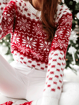Women's Sweaters Christmas Snowflake Long Sleeve Knitted Sweater - Cardigans & Sweaters - INS | Online Fashion Free Shipping Clothing, Dresses, Tops, Shoes - 02/11/2021 - 30-40 - Cardigans & Sweaters
