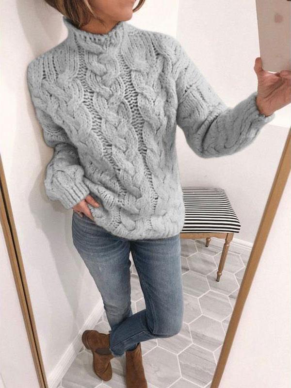 Women's Sweaters Cute Round Neck Long Sleeve Sweater - Cardigans & Sweaters - INS | Online Fashion Free Shipping Clothing, Dresses, Tops, Shoes - 19/11/2021 - 30-40 - Cardigans & Sweaters