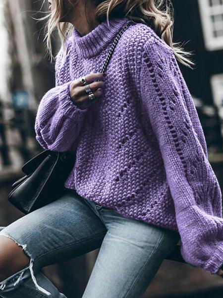 Women's Sweaters Fashion Round Neck Long Sleeve Sweater - Cardigans & Sweaters - INS | Online Fashion Free Shipping Clothing, Dresses, Tops, Shoes - 09/11/2021 - 30-40 - Cardigans & Sweaters