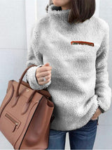 Women's Sweaters Fashion Zipper High Neck Long Sleeve Plush Sweater - Cardigans & Sweaters - INS | Online Fashion Free Shipping Clothing, Dresses, Tops, Shoes - 20-30 - 26/09/2021 - Cardigans & Sweaters