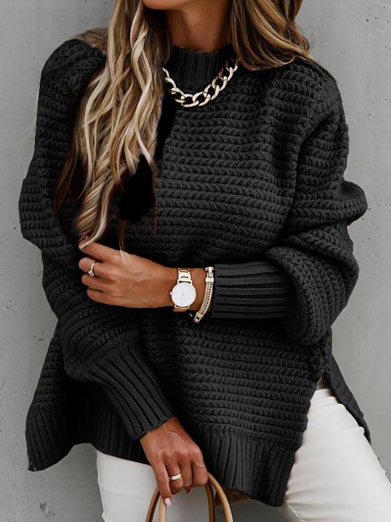 Women's Sweaters Half Turtleneck Solid Split Sweater - Cardigans & Sweaters - INS | Online Fashion Free Shipping Clothing, Dresses, Tops, Shoes - 11/11/2021 - 30-40 - Cardigans & Sweaters