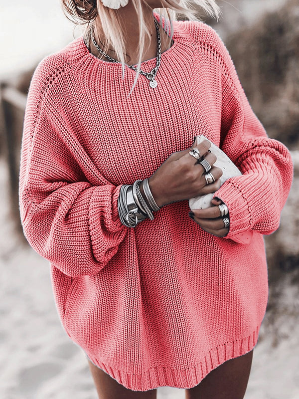 Women's Sweaters Loose Round Neck Long Sleeve Sweater - Cardigans & Sweaters - INS | Online Fashion Free Shipping Clothing, Dresses, Tops, Shoes - 29/10/2021 - 30-40 - Cardigans & Sweaters