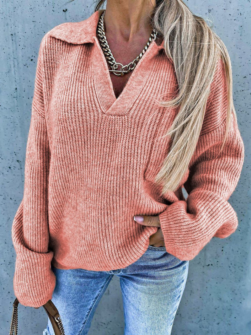 Women's Sweaters Loose V-Neck Pocket Long Sleeve Sweater - Cardigans & Sweaters - INS | Online Fashion Free Shipping Clothing, Dresses, Tops, Shoes - 22/10/2021 - 30-40 - Cardigans & Sweaters