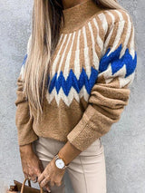 Women's Sweaters Printed Turtleneck Long Sleeve Knit Sweater - Cardigans & Sweaters - INS | Online Fashion Free Shipping Clothing, Dresses, Tops, Shoes - 08/10/2021 - 20-30 - Cardigans & Sweaters
