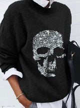 Women's Sweaters Skull Print Long Sleeve Casual Sweater - Cardigans & Sweaters - INS | Online Fashion Free Shipping Clothing, Dresses, Tops, Shoes - 1/11/2021 - 20-30 - Cardigans & Sweaters