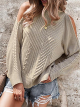 Women's Sweaters Solid Off-Shoulder Long Sleeve Sweater - Cardigans & Sweaters - Instastyled | Online Fashion Free Shipping Clothing, Dresses, Tops, Shoes - 02/12/2021 - 30-40 - Cardigans & Sweaters