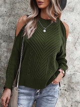 Women's Sweaters Solid Off-Shoulder Long Sleeve Sweater - Cardigans & Sweaters - Instastyled | Online Fashion Free Shipping Clothing, Dresses, Tops, Shoes - 02/12/2021 - 30-40 - Cardigans & Sweaters